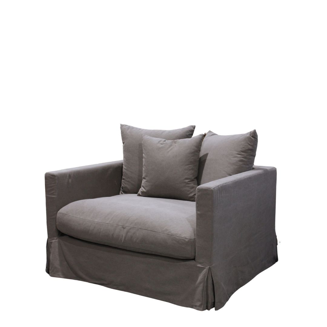 LUXE SOFA 1 SEATER GREY SLIP COVER image 1